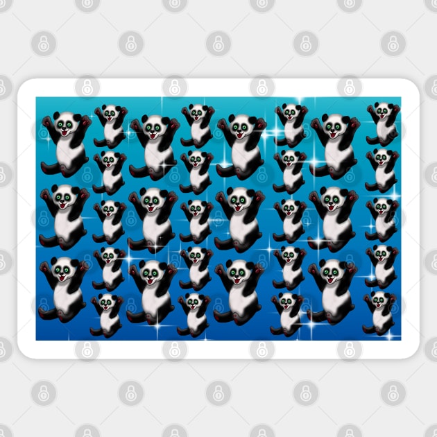 Pick me up panda pattern blue with stars Sticker by cuisinecat